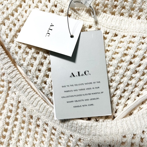 NWT A.L.C. Women’ XS Italian Yarn Sleeveless Ivory Maxi Dress Inner Dress Unique - Picture 10 of 13